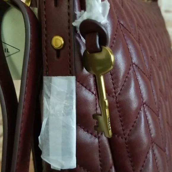 New Fossil Quilted Leather Hobo Bag - Picture 8 of 10